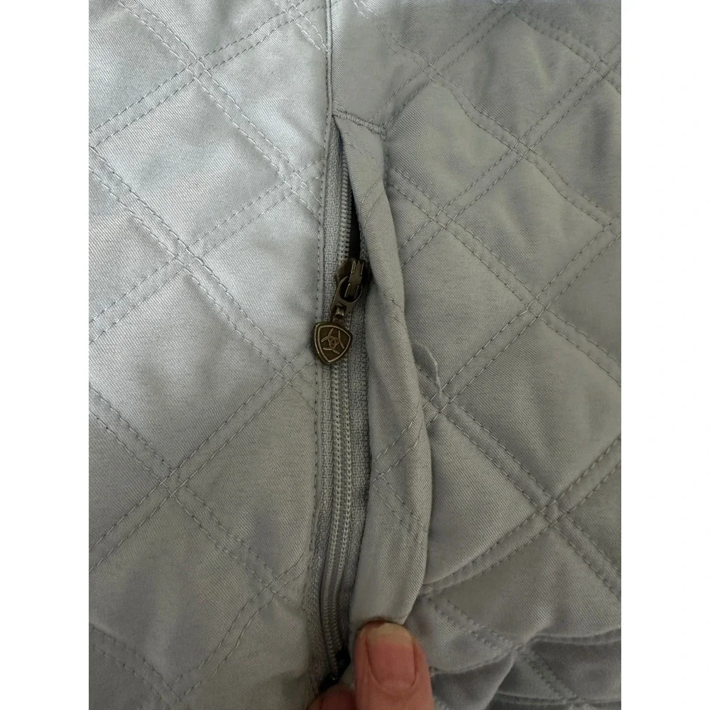 Ariat Quilted Jacket Women Light Blue Diamond Stitch Equestrian Riding Utility L